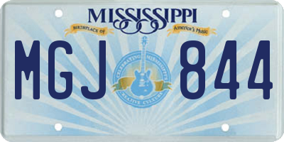 MS license plate MGJ844