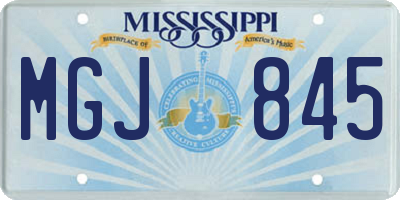 MS license plate MGJ845