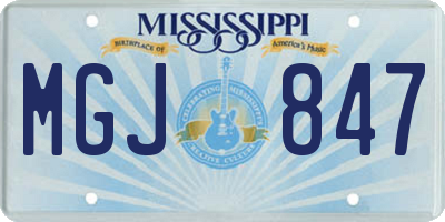 MS license plate MGJ847