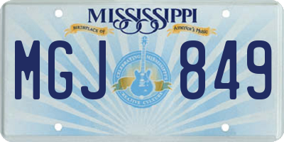 MS license plate MGJ849