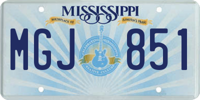 MS license plate MGJ851