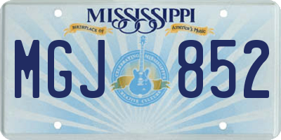 MS license plate MGJ852