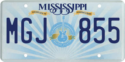 MS license plate MGJ855