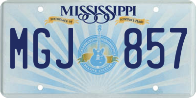 MS license plate MGJ857