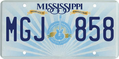 MS license plate MGJ858
