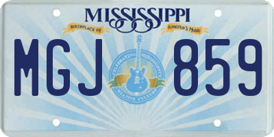 MS license plate MGJ859