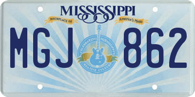 MS license plate MGJ862