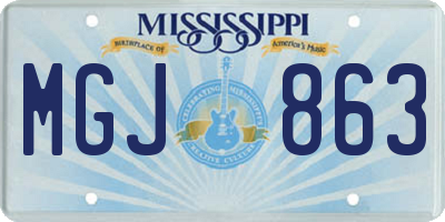 MS license plate MGJ863