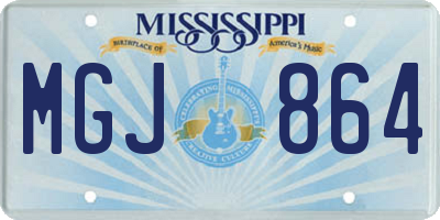 MS license plate MGJ864