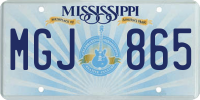 MS license plate MGJ865
