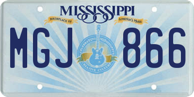 MS license plate MGJ866