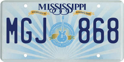 MS license plate MGJ868