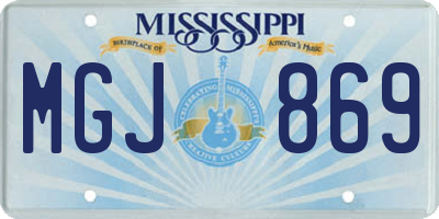 MS license plate MGJ869
