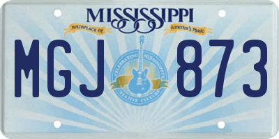 MS license plate MGJ873