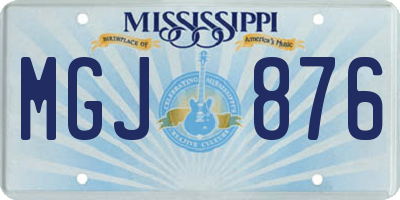 MS license plate MGJ876