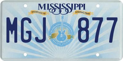MS license plate MGJ877