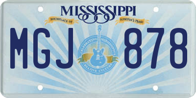 MS license plate MGJ878