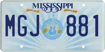 MS license plate MGJ881