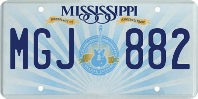 MS license plate MGJ882