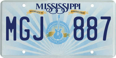 MS license plate MGJ887