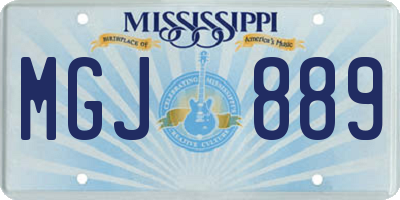 MS license plate MGJ889