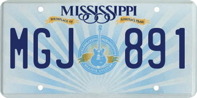 MS license plate MGJ891
