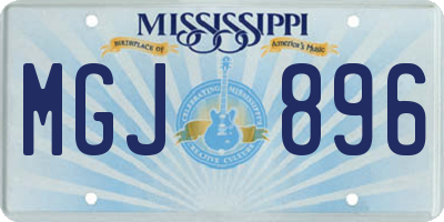 MS license plate MGJ896
