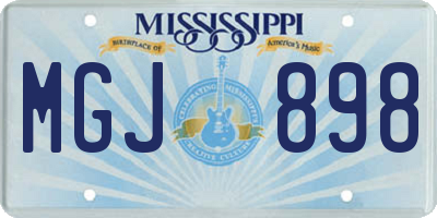 MS license plate MGJ898
