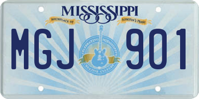 MS license plate MGJ901