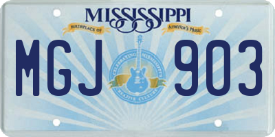MS license plate MGJ903