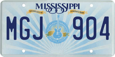 MS license plate MGJ904
