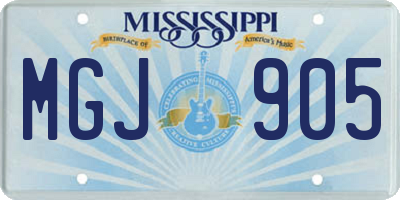 MS license plate MGJ905