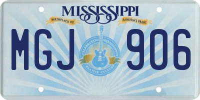 MS license plate MGJ906