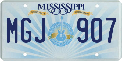 MS license plate MGJ907