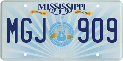 MS license plate MGJ909