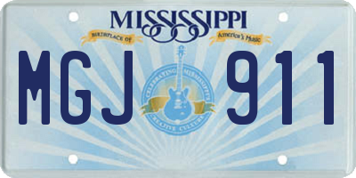 MS license plate MGJ911