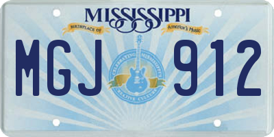 MS license plate MGJ912