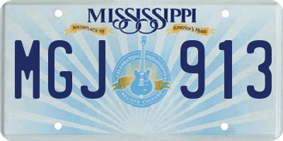 MS license plate MGJ913