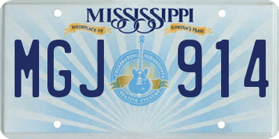 MS license plate MGJ914