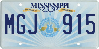 MS license plate MGJ915
