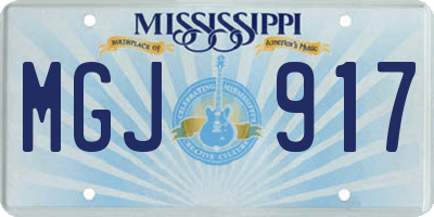 MS license plate MGJ917