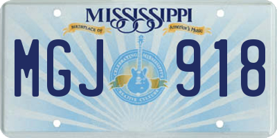 MS license plate MGJ918