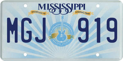 MS license plate MGJ919