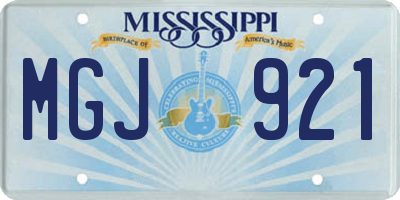 MS license plate MGJ921