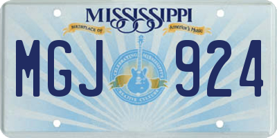 MS license plate MGJ924