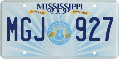 MS license plate MGJ927