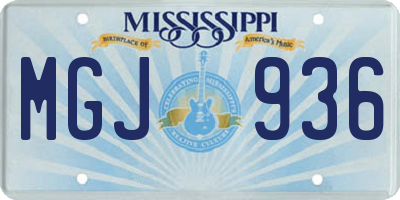 MS license plate MGJ936