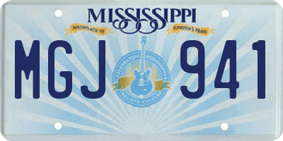 MS license plate MGJ941