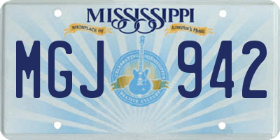 MS license plate MGJ942