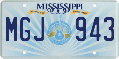MS license plate MGJ943